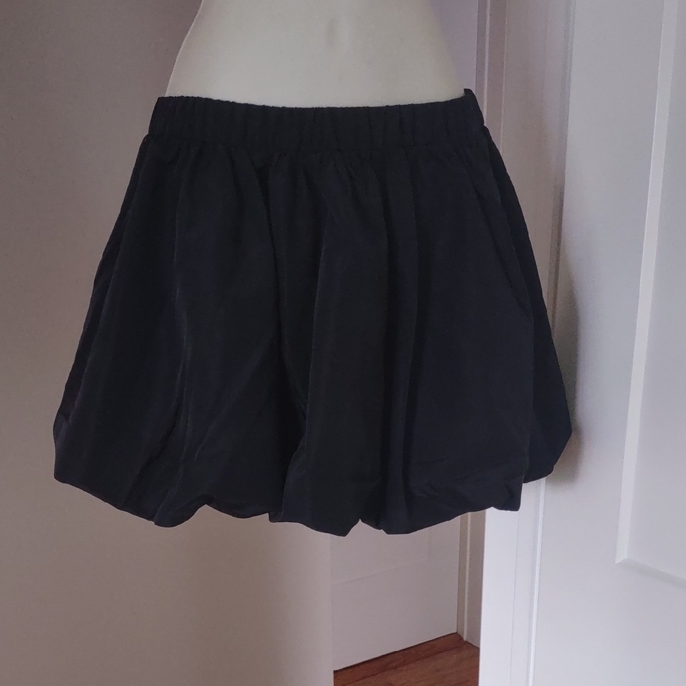 Express Black Elastic Waist Bubble, Skater Skirt - Size Small